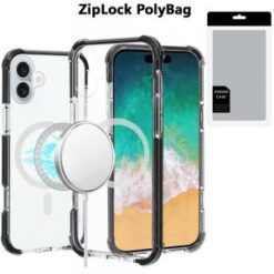 [PolyBag] For iPhone 16 Plus 6.7 inch Acrylic [Magnetic Circle] Tough 2.5mm Transparent ShockProof H