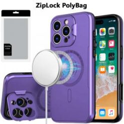[PolyBag]  iPhone 16 Pro Max 6.9 inch Magnetic Ring Circle Camera Cap KickStand Hybrid UV Paint M