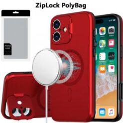 [PolyBag] For iPhone 16 Plus 6.7 inch Magnetic Ring Circle Camera Cap KickStand Hybrid UV Paint Matt
