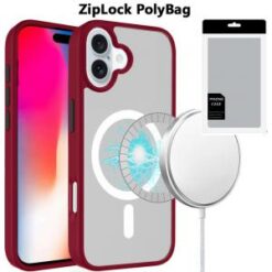 [PolyBag]  iPhone 16 6.1 inch Hoop Kickstand [Magnetic Circle] HD Transparent Chrome Hybrid - Pin