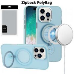 [PolyBag]  iPhone 16 Pro Max 6.9 inch Hoop Kickstand [Magnetic Circle] HD Transparent Chrome Hybr