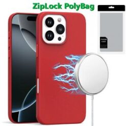 [PolyBag]  iPhone 16 Pro Max 6.9 inch PU Leather with inner [Magnetic Circle] Colored Metal Butto