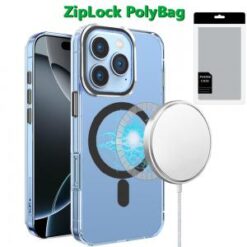 [PolyBag]  iPhone 16 Pro Max 6.9 inch Matching Clear Transparent Circle Design - Black