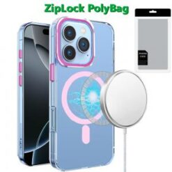 [PolyBag]  iPhone 16 Pro Max 6.9 inch Matching Clear Transparent Circle Design - Light Pink