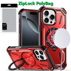[PolyBag]  iPhone 16 Pro Max 6.9 inch Premium Circle [Magnetic Circle] KickKickstand - Red