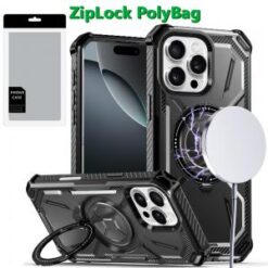 [PolyBag]  iPhone 16 Pro 6.3 inch Premium Circle [Magnetic Circle] KickKickstand - Black