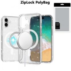 [PolyBag] For iPhone 16 Plus 6.7 inch Glitter Ultra [Magnetic Circle] Thick 3mm Transparent Hybrid -