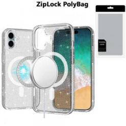 [PolyBag] For iPhone 16 Plus 6.7 inch Glitter Ultra [Magnetic Circle] Thick 3mm Transparent Hybrid -