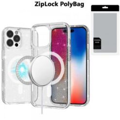 [PolyBag]  iPhone 16 Pro 6.3 inch Glitter Ultra [Magnetic Circle] Thick 3mm Transparent Hybrid -