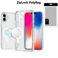 [PolyBag]  iPhone 16 6.1 inch Sturdy Ultra [Magnetic Circle] Thick 3mm Transparent Hybrid - Smoke