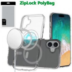 [PolyBag] For iPhone 16 Plus 6.7 inch Thick Transparent [Magnetic Circle] Shockproof Hybrid - Clear