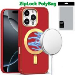 [PolyBag]  iPhone 16 Pro Max 6.9 inch Ultimate Quality PU Leather Hybrid - Red