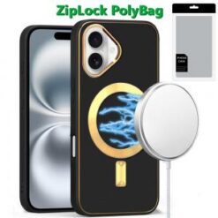 [PolyBag] For iPhone 16 Plus 6.7 inch Ultimate Quality PU Leather Hybrid - Black
