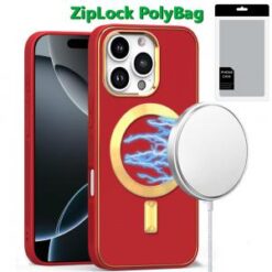 [PolyBag]  iPhone 16 Pro 6.3 inch Ultimate Quality PU Leather Hybrid - Red