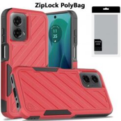 [PolyBag] For Motorola Moto G 5G 2024 Noble lined shockproof dual layer hybrid - Red/Black