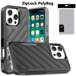 [PolyBag]  iPhone 16 Pro Max 6.9 inch Noble lined shockproof dual layer hybrid - Black/Grey