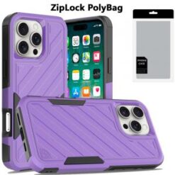 [PolyBag]  iPhone 16 Pro Max 6.9 inch Noble lined shockproof dual layer hybrid - Dark Purple/Blac