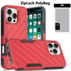 [PolyBag]  iPhone 16 Pro Max 6.9 inch Noble lined shockproof dual layer hybrid - Red/Black
