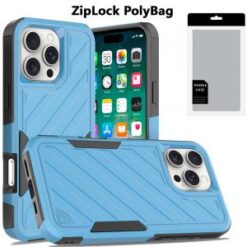 [PolyBag]  iPhone 16 Pro Max 6.9 inch Noble lined shockproof dual layer hybrid - Sky Blue/Black