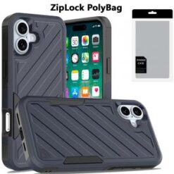 [PolyBag] For iPhone 16 Plus 6.7 inch Noble lined shockproof dual layer hybrid - Blue/Black