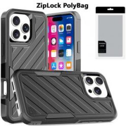 [PolyBag]  iPhone 16 Pro 6.3 inch Noble lined shockproof dual layer hybrid - Black/Grey