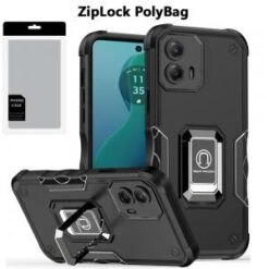 [PolyBag] For Motorola Moto G 5G 2024 OPTIMUM Magnetic Ring Stand Hybrid - Black