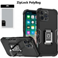 [PolyBag]  iPhone 16 Pro Max 6.9 inch OPTIMUM Magnetic Ring Stand Hybrid - Black