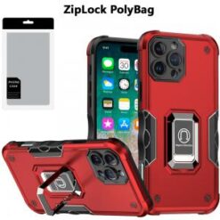 [PolyBag]  iPhone 16 Pro Max 6.9 inch OPTIMUM Magnetic Ring Stand Hybrid - Red