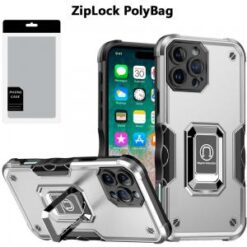 [PolyBag]  iPhone 16 Pro Max 6.9 inch OPTIMUM Magnetic Ring Stand Hybrid - Silver