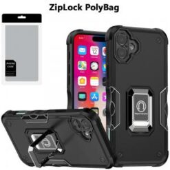 [PolyBag]  iPhone 16 6.1 inch OPTIMUM Magnetic Ring Stand Hybrid - Red