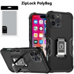 [PolyBag]  iPhone 16 Pro 6.3 inch OPTIMUM Magnetic Ring Stand Hybrid - Black