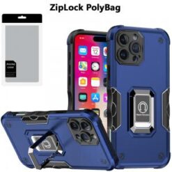 [PolyBag]  iPhone 16 Pro 6.3 inch OPTIMUM Magnetic Ring Stand Hybrid - Blue