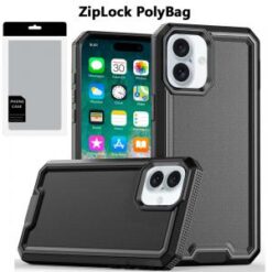 [PolyBag] For iPhone 16 Plus 6.7 inch Rank Tough Strong Modern Fused Hybrid - Black