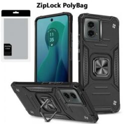 [PolyBag] For Motorola Moto G 5G 2024 Robust Magnetic Kickstand Hybrid - Black
