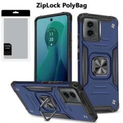 [PolyBag] For Motorola Moto G 5G 2024 Robust Magnetic Kickstand Hybrid - Blue