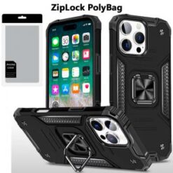[PolyBag]  iPhone 16 Pro Max 6.9 inch Robust Magnetic Kickstand Hybrid - Black
