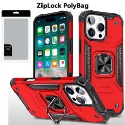 [PolyBag]  iPhone 16 Pro Max 6.9 inch Robust Magnetic Kickstand Hybrid - Red