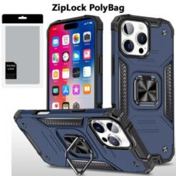 [PolyBag]  iPhone 16 Pro 6.3 inch Robust Magnetic Kickstand Hybrid - Blue