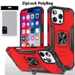 [PolyBag]  iPhone 16 Pro 6.3 inch Robust Magnetic Kickstand Hybrid - Red
