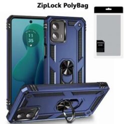 [PolyBag] For Motorola Moto G 5G 2024 Ring Magnetic Kickstand Hybrid - Blue
