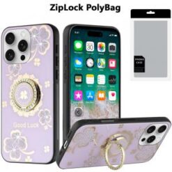 [PolyBag]  iPhone 16 Pro Max 6.9 inch SPLENDID Diamond Glitter Ornaments Engraving - Good Luck Fl
