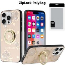 [PolyBag]  iPhone 16 Pro 6.3 inch SPLENDID Diamond Glitter Ornaments Engraving - Good Luck Floral