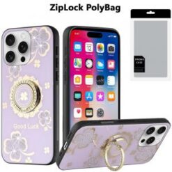 [PolyBag]  iPhone 16 Pro 6.3 inch SPLENDID Diamond Glitter Ornaments Engraving - Good Luck Floral