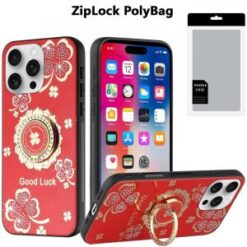 [PolyBag]  iPhone 16 Pro 6.3 inch SPLENDID Diamond Glitter Ornaments Engraving - Good Luck Floral