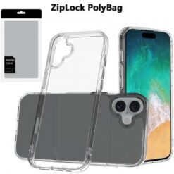[PolyBag] For iPhone 16 Plus 6.7 inch PURE CRYSTAL Transparent Thick 2.0mm ShockProof Chromed Button
