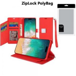 [PolyBag]  iPhone 16 Pro Max 6.9 inch Wallet ID Card Holder - Red