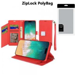 [PolyBag] For iPhone 16 Plus 6.7 inch Wallet ID Card Holder - Red