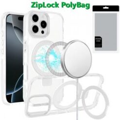 [PolyBag]  iPhone 16 Pro 6.3 inch Magnetic Tough Trasparent Hybrid with Stand - Clear