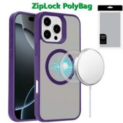 [PolyBag]  iPhone 16 Pro Max 6.9 inch Magnetic Circle Smooth Touch Tough Hybrid - Dark Purple