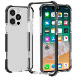 iPhone 16 Pro Max 6.9 inch Acrylic Tough 2.5mm Transparent ShockProof Hybrid Case Cover - Black